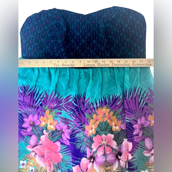 NWT! Torrid Tropical Print Chiffon Strapless Dress Womens Size 14 - Picture 7 of 14
